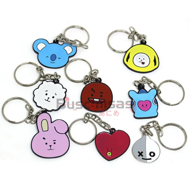 KIT-BTS01(CH) - Kit 8 Chaveiros Mascotes BTS - K-Pop