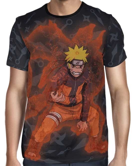 Camisa Naruto Shippuden - Naruto Kyuubi Chakra - Color Print