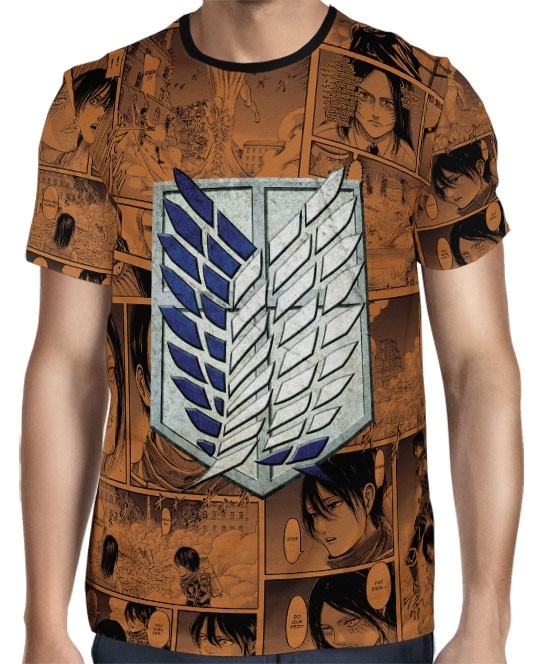 Camisa Attack on Titan Shingeki No Kyojin Logo Tropa de Exploração Full Print