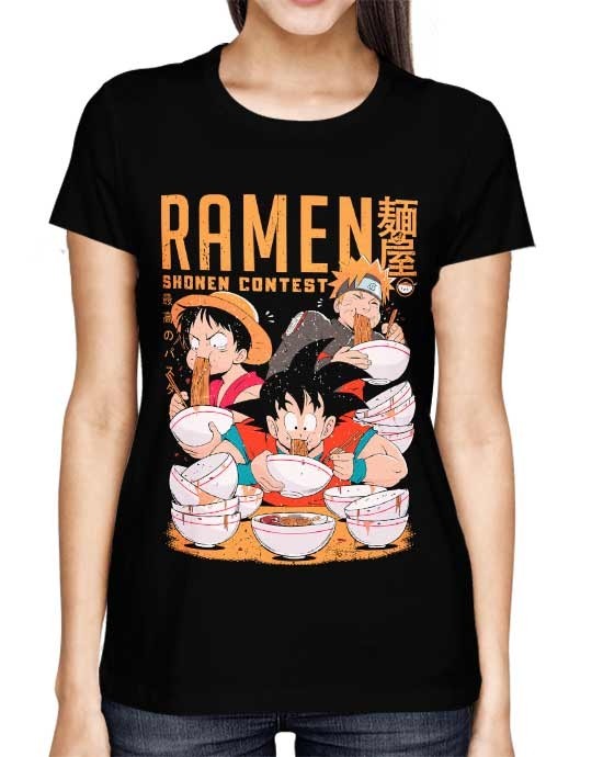 Camisa FULL PRINT Crossover Luffy Goku e Naruto