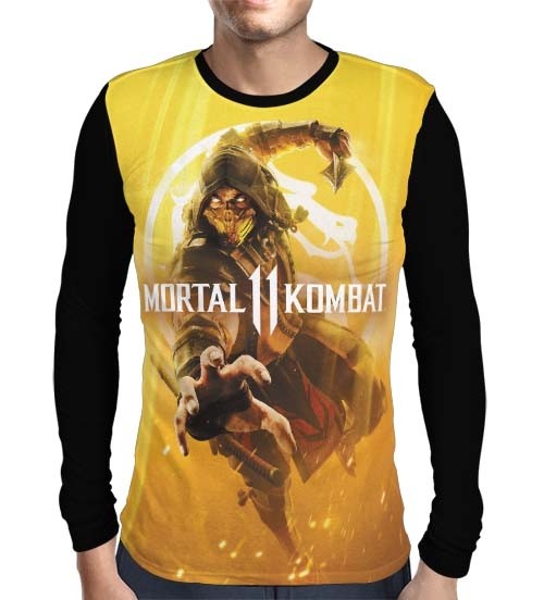 Camisa Manga Longa Scorpion - Mortal Kombat 11