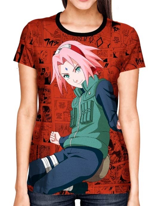 Camisa Full Print Color Mangá Exclusiva - Sakura  Modelo 03  - Naruto  