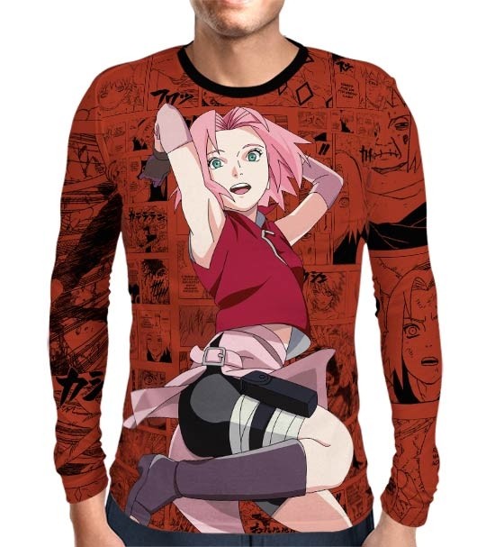 Camisa Manga Longa Naruto - Sakura Mod 02 - Full Print
