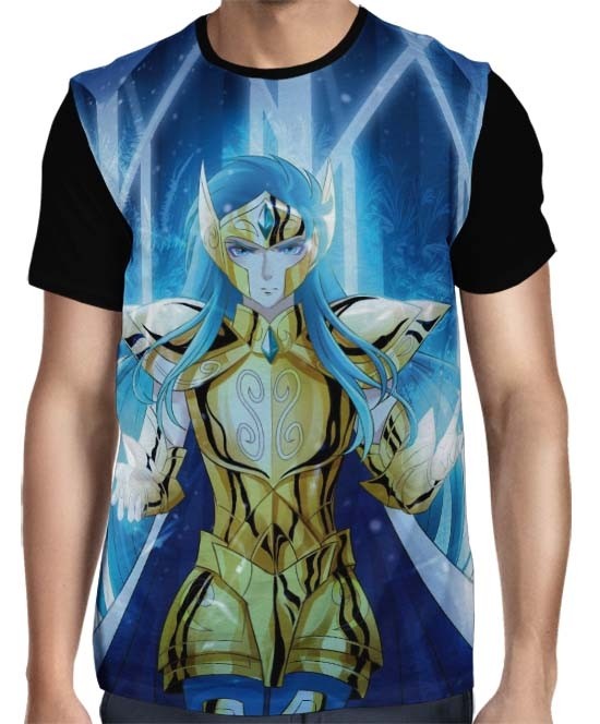 Camisa FULL Camus de Aquário - Saint Seiya - Cavaleiros do Zodiaco
