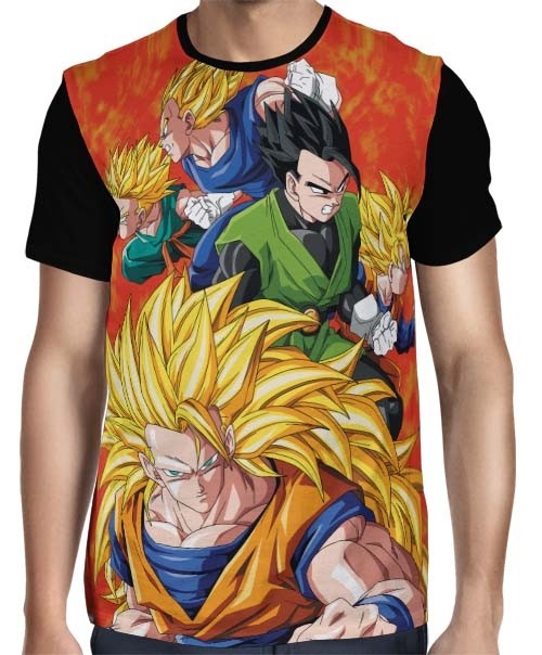 Camisa Full Goku - Vegeta - Gohan - Trunks - Gohan - Goten - Dragon Ball Z