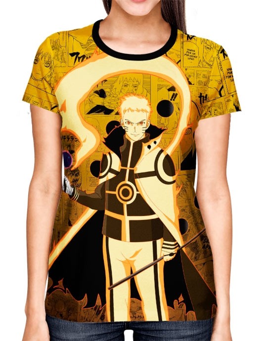 Camisa Full Print Color Mangá Premium - Naruto Chakra Mode - Naruto  