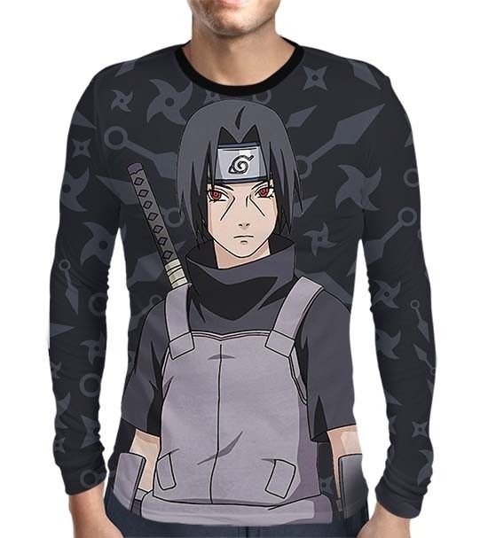 Camisa Manga Longa Naruto - Uchiha Itachi Modelo 3 - Color Dark Print