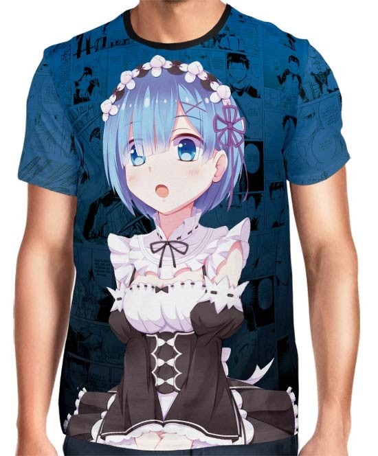 Camisa Color Print Blue - Rem - Re: zero