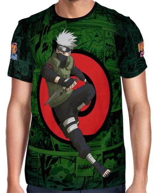 Camisa FULL Print Green Mangá Kakashi - Naruto 