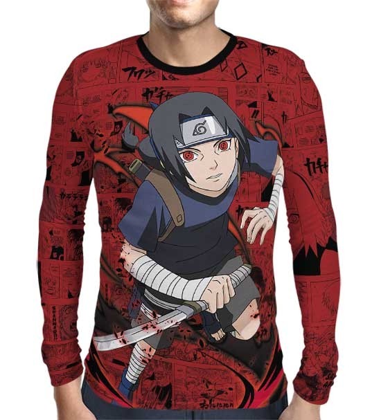 Camisa Manga Longa Naruto - Red Itachi - Print