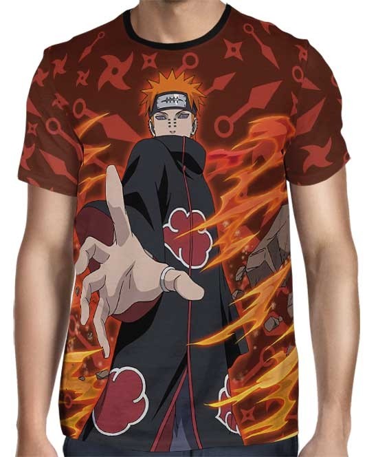 Camisa Naruto Shippuden - Pain - Color Print Red
