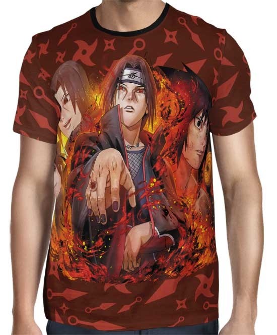 Camisa Naruto Shippuden - Uchiha's Legends - Color Print Red