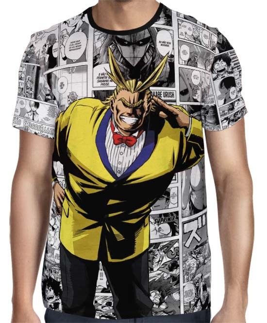Camisa Full PRINT Mangá All Might Party - Boku No Hero Academia