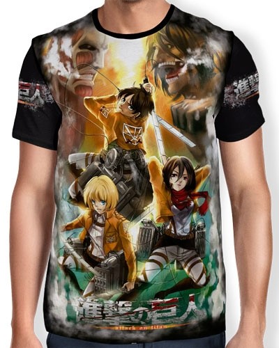 Camisa FULL Print Atack on Titan - Shingeki no Kyojin