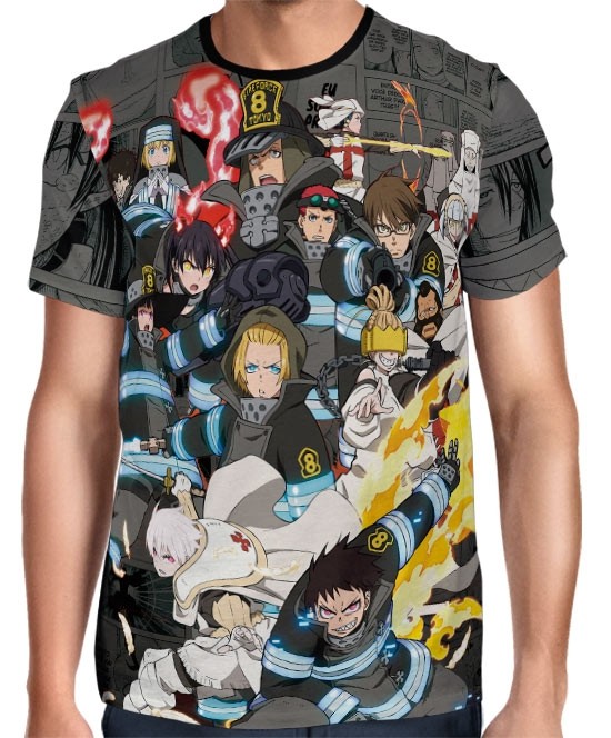 Camisa Full Print Mangá Exclusiva Fire Force