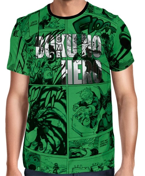 Camisa Full PRINT Green Name Mangá - Boku No Hero Academia