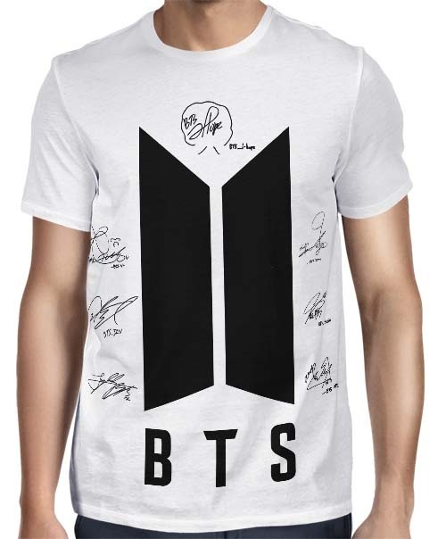 Camisa BTS New Autographs Branca - Só Frente - K-Pop - Camisas Full