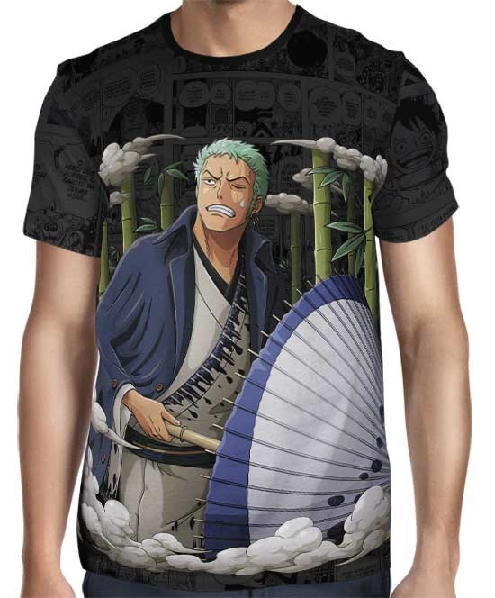 Camisa Dark Mangá Zoro Modelo 04 - One Piece - Full Print