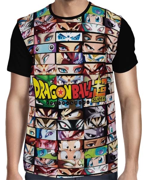 Camisa Full Characters Eyes - Dragon Ball Super