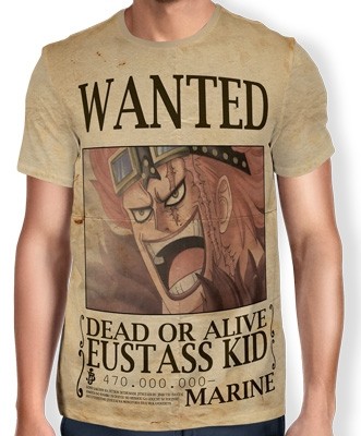 Camisa Full Print Wanted EUSTASS KID - One Piece