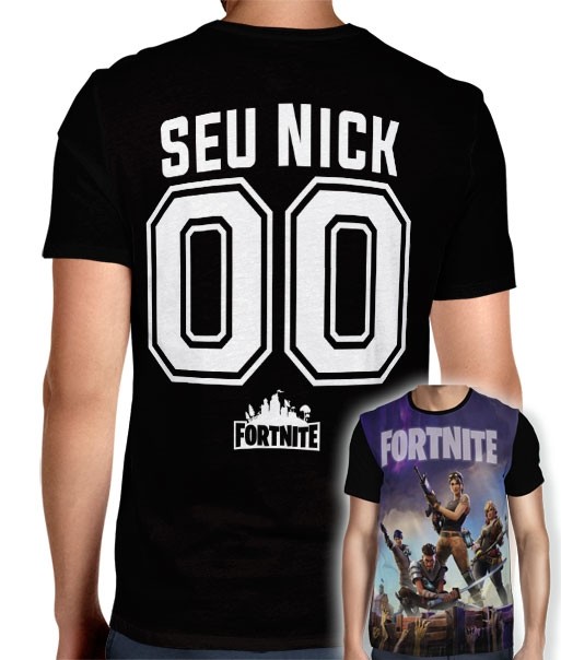 Camisa Full PRINT Fortnite - Personalizada Modelo Nick Name e Número