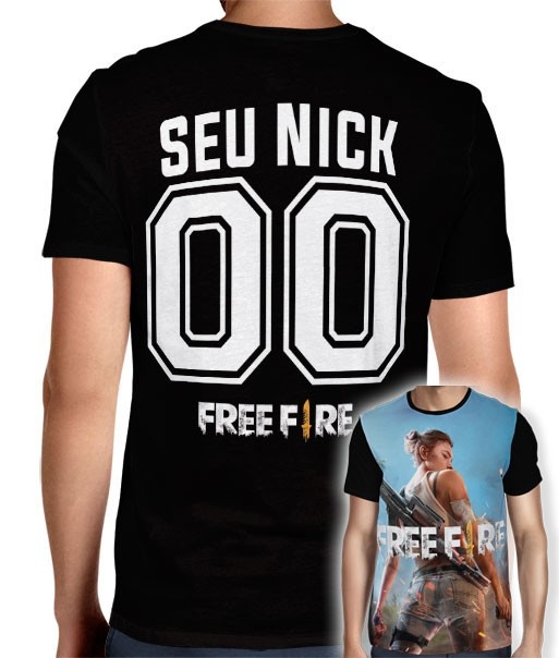 Camisa Full PRINT Free Fire - Personalizada Modelo Nick Name e Número