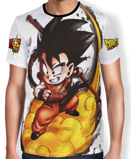 Camisa Full Art Brusher Kid Goku - Dragon Ball Super