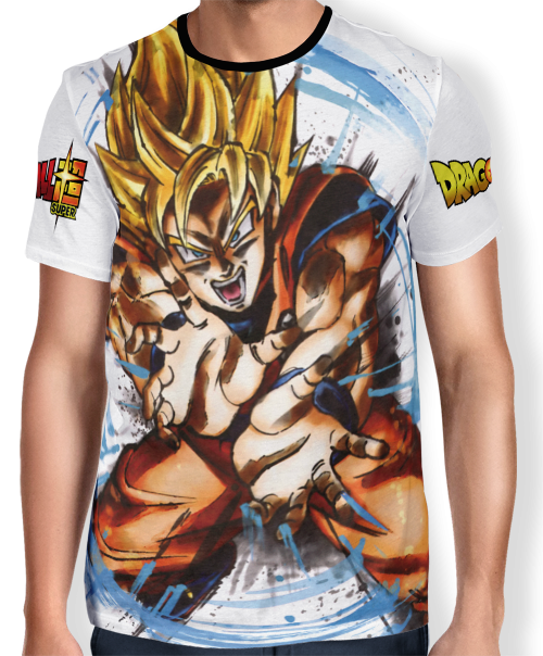 Camisa Full Art Brusher Son Goku SSJ - Dragon Ball Super