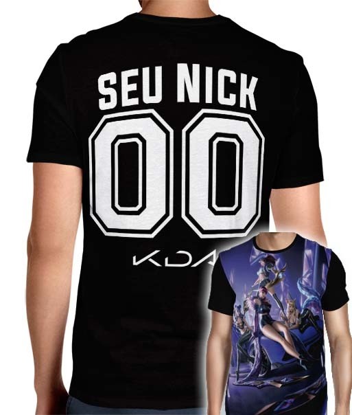 Camisa League Of Legends - K/DA Poster 01 - Personalizada Modelo Nick Name e Número -  Full PRINT