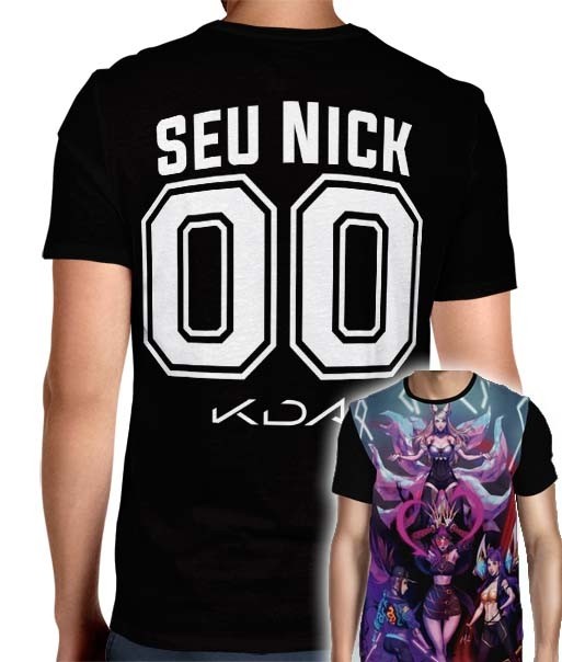 Camisa League Of Legends - K/DA Poster 03 - Personalizada Modelo Nick Name e Número -  Full PRINT