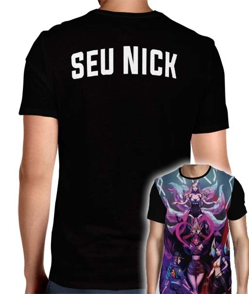 Camisa League Of Legends - K/DA Poster 03 - Personalizada Modelo Apenas Nick Name - Full PRINT