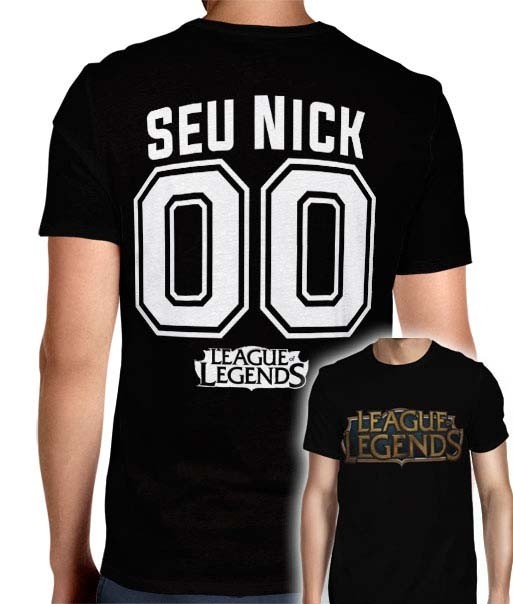 Camisa Full PRINT League Of Legends - Logo Modelo 1 - Personalizada Modelo Nick Name e Número