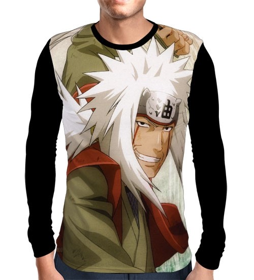 Camisa Manga Longa Face Jiraiya - Naruto