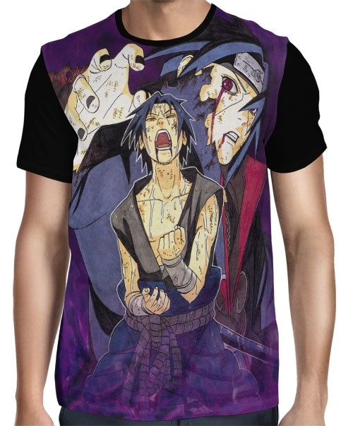 Camisa FULL Draw Itachi e Sasuke - Naruto 