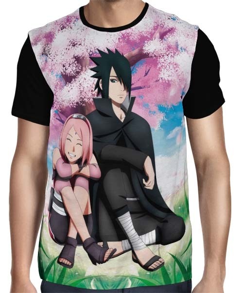 Camisa FULL The Last Sakura e Sasuke - Naruto