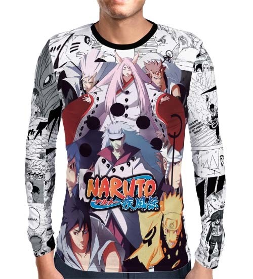 Camisa Manga Longa Mangá Sennin Forms - Naruto