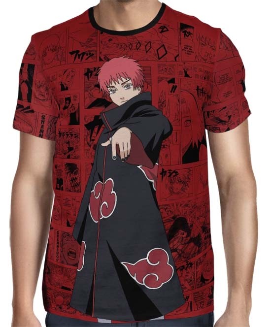 Camisa FULL Print Red Mangá Naruto - Sasori Modelo 1