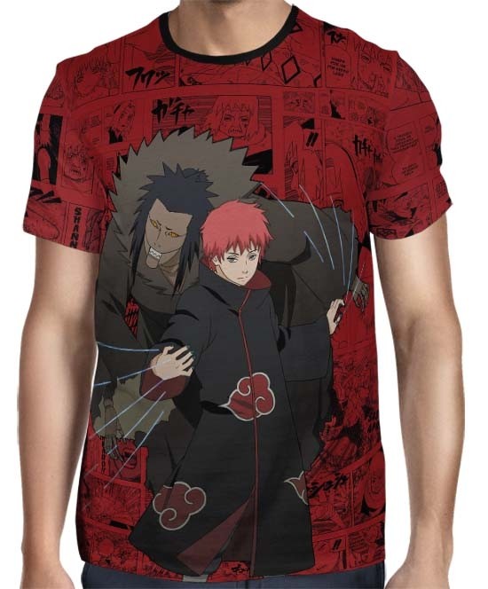 Camisa FULL Print Red Mangá Naruto - Sasori Modelo 2