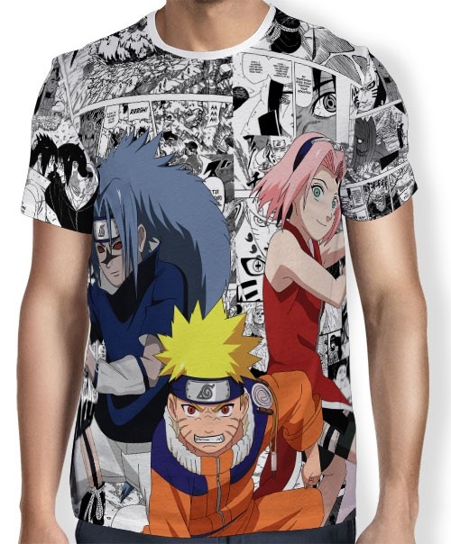 Camisa FULL Print Manga Naruto Classico - Time 7
