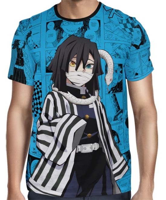 Camisa Full PRINT Blue Mangá Kimetsu no Yaiba - Obanai Iguro