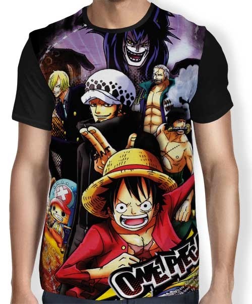 Camisa FULL Sanji Zoro Luffy Chopper Law Smoke - One Piece