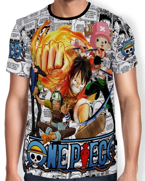 Camisa Full Print - Mangá One Piece