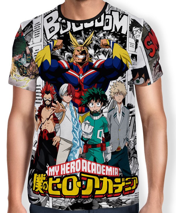 Camisa Full Print Mangá - Boku no Hero Academia