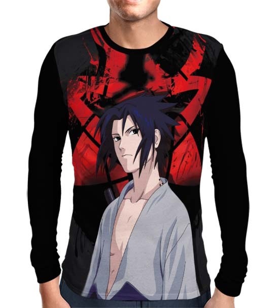 Camisa Manga Longa Naruto - Mangekyou Sasuke