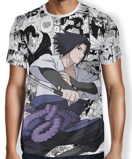 Camisa FULL Print Manga Sasuke - Naruto