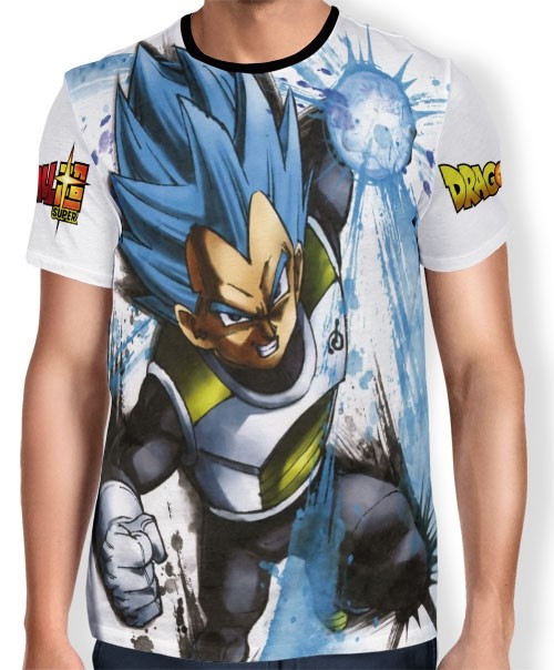 Camisa Full Art Brusher Super Saiyan Blue Vegeta - Dragon Ball Super