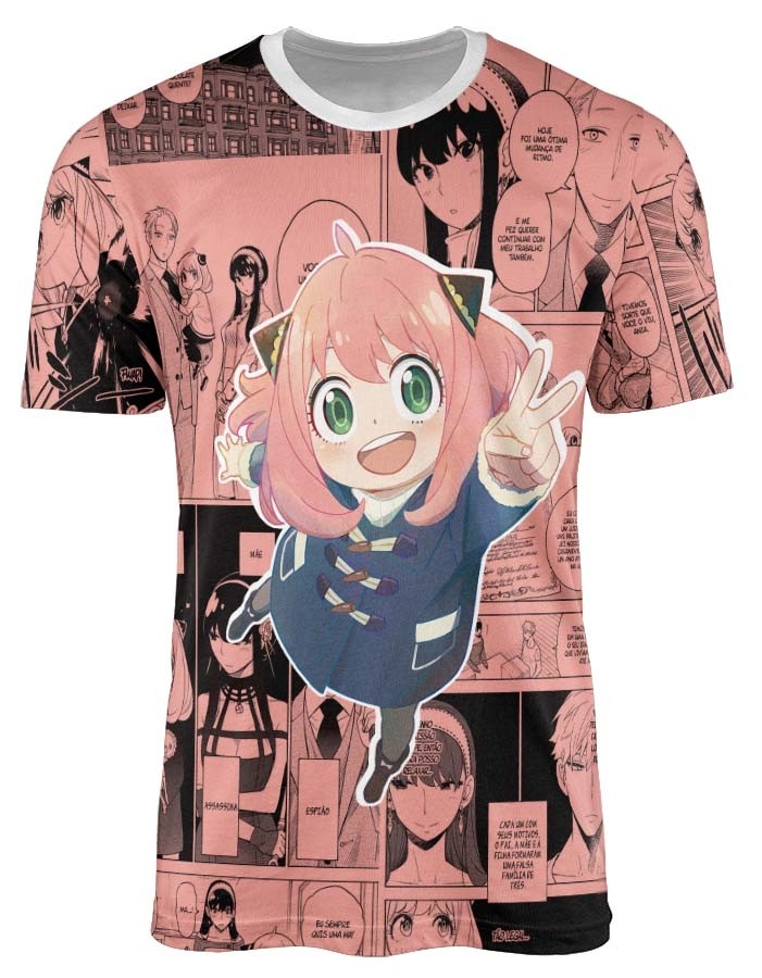 Camisa Color Mangá Pink Anya - Spy x Family Cour 2 