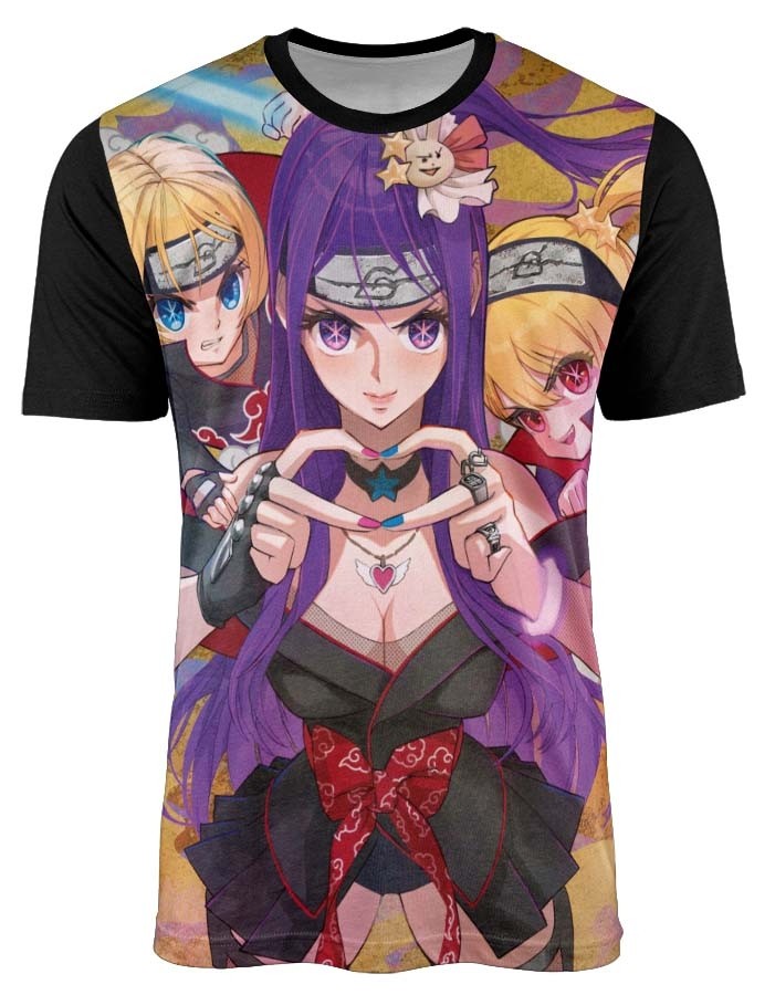 Camisa Oshi No Ko - Ai, Aqua e Ruby Akatsuki - Naruto