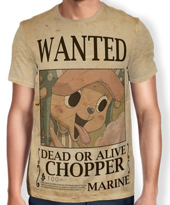 Camisa Full Print Wanted Chopper V2 - One Piece