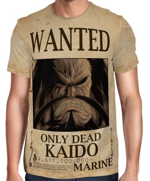 Camisa Full Print Wanted Kaido Com Recompensa - One Piece